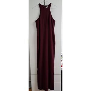 BUPT Womens Halter Neck Sleeveless‎ Evening Cocktail Dress Wine Red size Medium